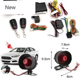 Nieuw auto-alarmvoertuig 1-weg Universal Protection Security System Keyless Entry Sirene + 2 Remote Control Inbreker