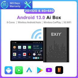 Nieuwe Auto Android 13 Ai Box Draadloze CarPlay Android Auto Adapter 8 Core MediaTek 8259 2G + 32G 4G + 64G Voor Auto Met Bedrade Carplay