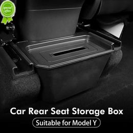 Nouvelle rangée arrière de voiture sous le siège boîte de rangement pour Tesla modèle Y 2017-2023 Auto organisateur poubelle boîte voiture intérieur accessoires