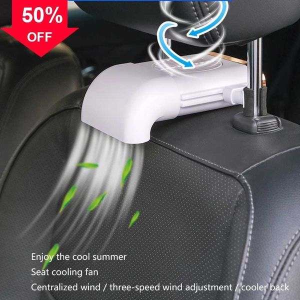 Mini ventilador USB para asiento trasero de coche, ventilador silencioso plegable, ventilador de refrigeración de aire ajustable con velocidad del viento de tres grados