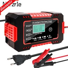 Nieuwe Auto Batterij Oplader 12V Puls Reparatie Lcd-scherm Smart Snel Opladen AGM Deep cycle GEL Lood- zuur Oplader Voor Auto Motorfiets