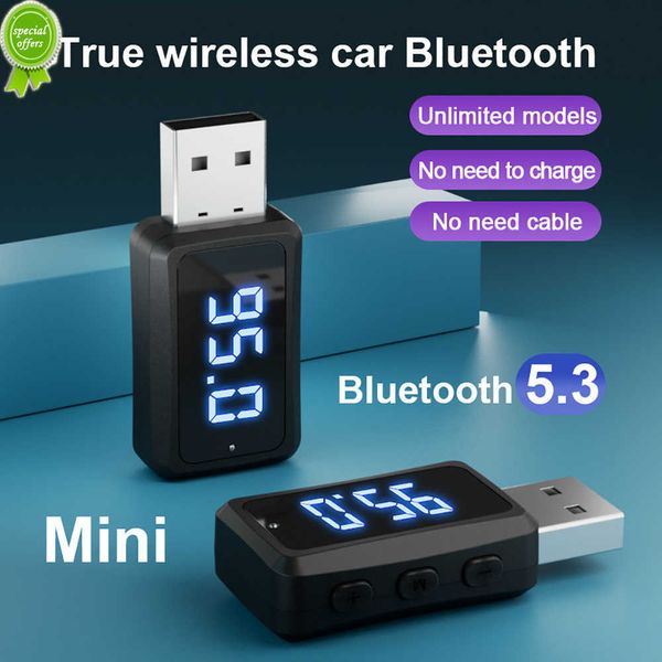 Nouvelle voiture Bluetooth 5.3 FM02 Mini récepteur émetteur USB avec affichage à LED Kit d'appel mains libres pour voiture Audio sans fil automatique pour radio Fm