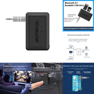 Nouvelle voiture Bluetooth 5.3 Adaptateur d'émetteur de récepteur 3 en 1 MP3 Wireless Player Audio AUX Conversion 3.5 mm Jack Support U Disk TF Carte