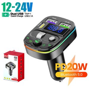 Nieuwe Auto Bluetooth Ontvanger USB U Disk Lezen PD20w Snel Opladen Digitale Display Auto Mobiele Telefoon Adapter FM-zender voor Mobiele Telefoons