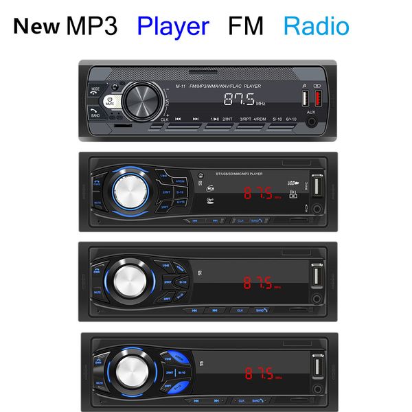 Nuevo Coche Bluetooth Estéreo Herramientas de Audio LED Reproductor de MP3 Radio FM Control Remoto AUX FM Aux Multimedia Dual USB TF Puede Cargar Para Teléfono