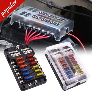 NIEUWE AUTO BOOT FUSE DOOS HOUDER MET 12 WEGEN BLADE FUSE HOLDER BLOOD WAARSCHUWING INDICATOR 12V 32V Power Distribution Panel Board