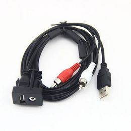 Nouveau bateau à voiture MOT 1 mètres de longueur USB 2 RCA à 3,5 mm Femelle Fllush Mount Aux Stéréofor USB 2 RCA MONT