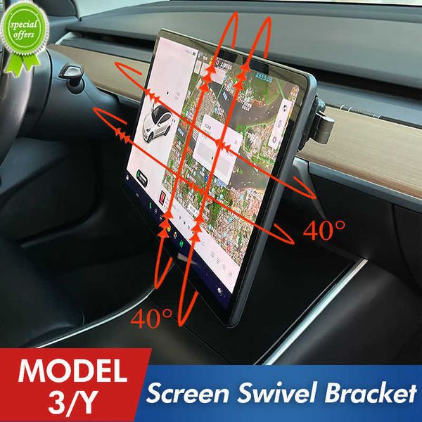 Nuevo soporte de rotación de pantalla de Control Central de coche para Tesla Model 3/Y 2022-2023 soporte de navegación GPS accesorios de montaje giratorio