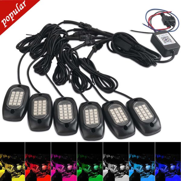 Nouveau châssis de voiture lumière Rgb couleur Mobile App télécommande atmosphère lumière Rock lumière Led pour Wrangler camionnette 4/5/6 lumières