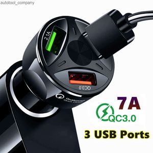 Nouveau chargeur allume-cigare de voiture Auto USB QC 3.0 Charge rapide 3 répartiteur USB 12 V universel pour téléphone portable DVR GPS MP3 accessoires voiture