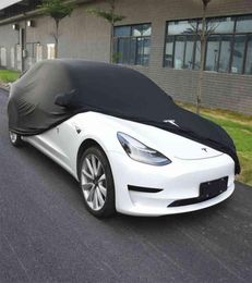 Nuevas cubiertas de coche al aire libre sol UV nieve impermeable protección contra el polvo para Tesla modelo 3 Y X S accesorios de estilo negro de alta calidad W22037985066