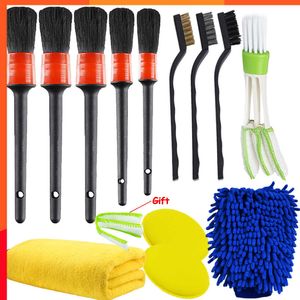 Nouvelle voiture détaillant brosse Auto saleté poussière détail brosse de nettoyage gants de lavage serviettes pour voiture moto cuir évents nettoyage