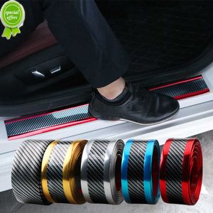 Nouveau protecteur de seuil de porte de voiture autocollants bande anti-rayures en Fiber de carbone Protection de seuil de voiture pare-chocs Film autocollant style de voiture