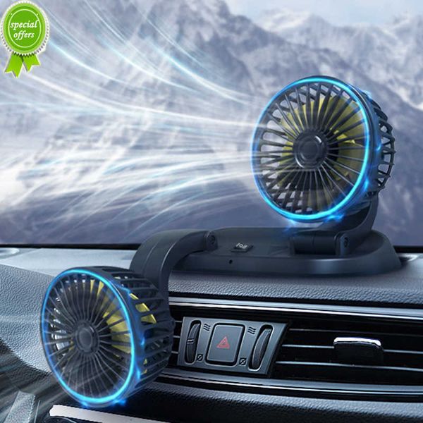 Nouveau ventilateur pliant à Double tête de voiture tête rotative petit ventilateur créatif ventilateur de refroidissement d'été ventilateur à débit d'air élevé