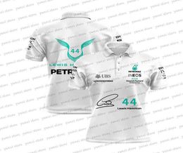 Nieuwe auto Formele kleding 1 Race W13 Lewis Hamilton nr. 44 Driver Blue and Black Extreme Sports Litsiast Polo Shirt2234281