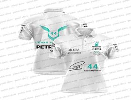 Nieuwe auto Formele kleding 1 Race W13 Lewis Hamilton nr. 44 Driver Blue and Black Extreme Sports Liefhebber Polo shirt2215293