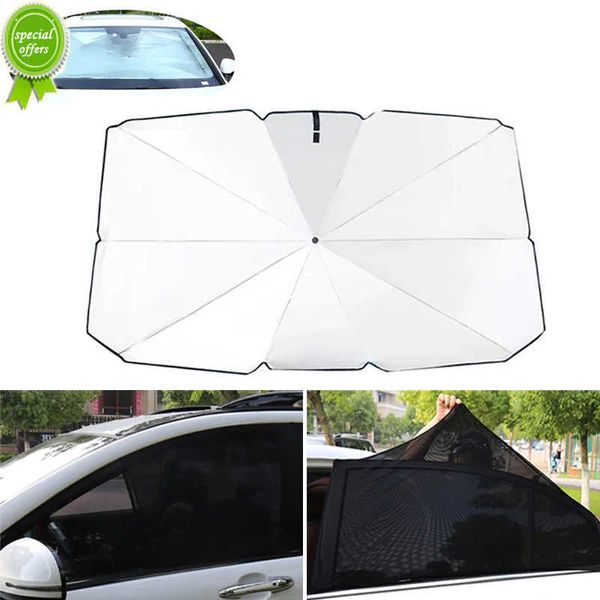 Nouvelle voiture avant/arrière fenêtre latérale pare-soleil ombre maille couverture Anti UV pliant voiture parapluie argent pliable voiture pare-brise pare-soleil