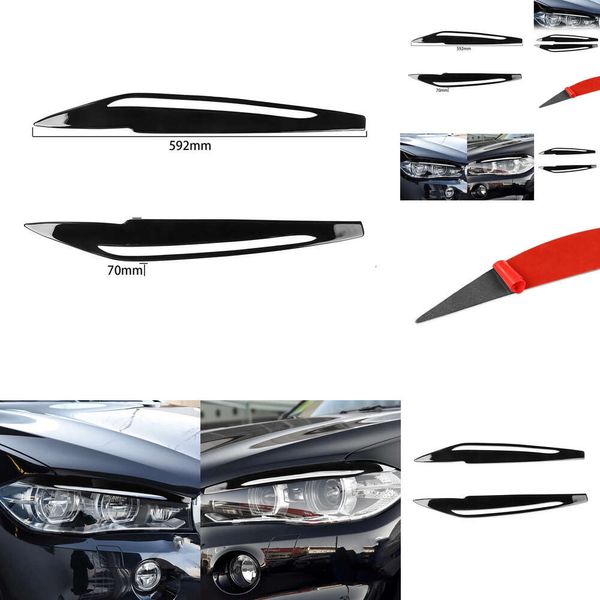 Protección de encabezado de faros de carro nuevo para F15 2014-2018 Modificación del cuerpo Pegatina decorativa Lámpara negra Accesorios