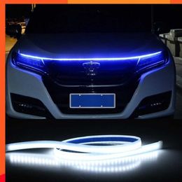 Nouveau capot de voiture bande de feux diurnes 120 cm 150 cm étanche Flexible LED Auto décoratif atmosphère lampe rétro-éclairage ambiant 12 V
