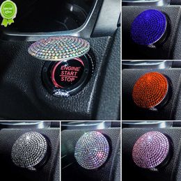 Nieuwe auto -ontsteking OneKey Start Stop Stop Drukknop Schakelaar Knop Beschermingsomslag Autometer Decoratie Interieur Rhinestone Engine -accessoires