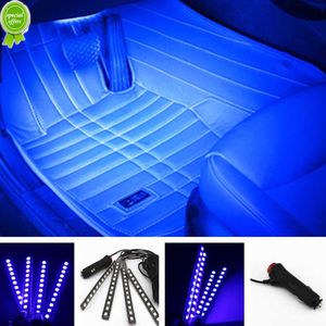 Nieuwe auto interieur 48 LED BACKLAGLAGLAGLACHT MILIEF MOET VOET LICHT USB Sigarettenaansteker Decoratieve sfeer Lamp Auto -accessoires