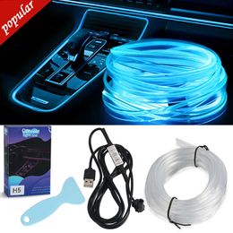 Nouvelle voiture lumières intérieures décoratives lampe ambiante 20 couleurs plusieurs modes contrôle du son USB fibre optique néon atmosphère bande lumineuse