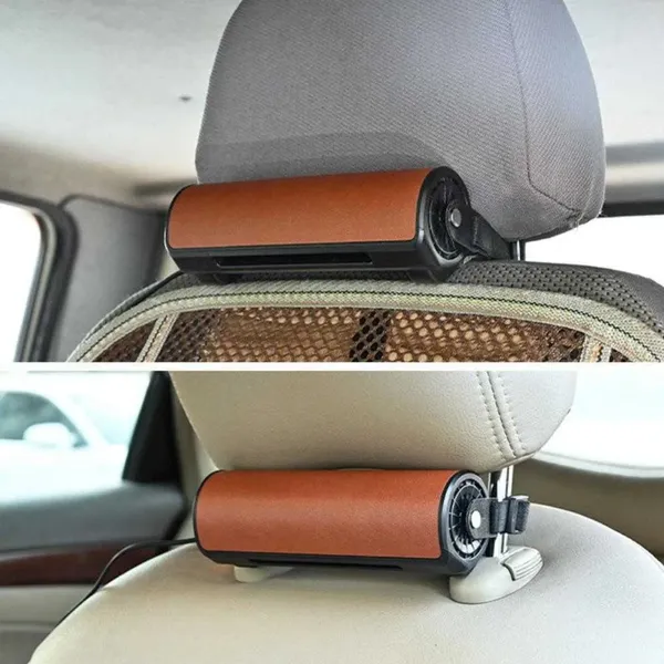 Nuevo Interior del automóvil Ventilador del reposacabezas trasero Enchufe USB Ventilador del asiento del automóvil Energía eólica Hasta bajo nivel de ruido Asiento trasero del automóvil Ventilador creativo Ventilador del automóvil de verano al por mayor