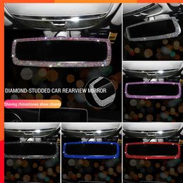 Nieuwe auto interieur achteruitkijk spiegel decor Rhinestone kristal bling diamant ornament achteruitkijk spiegelbedekking auto -accessoires voor vrouwen