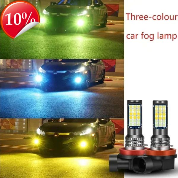 Nouvelle voiture Led antibrouillard avec clignotant rouge vert rose bleu Super lumineux H3 H8 H11 9006 9005 H7 modifié 3030 ampoule antibrouillard tricolore