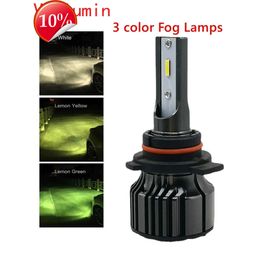 Nieuwe Auto LED Fog Citroengroen Lamp 1860 CSP Chip 14000Lm 40 W Geel Wit Groen H1 H3 H7 H8 H9 H11 H16 H27 881 880 9005 HB3 9006 HB4