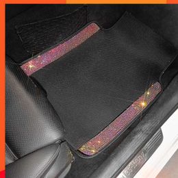 NIEUWE AUTOUT MATS VLOER VOOR WOORD UNIVERSELE BLING TAARTEN Bling Anti Slip Car Floor Mat met kristallen steentjes roze blauw zwart rood