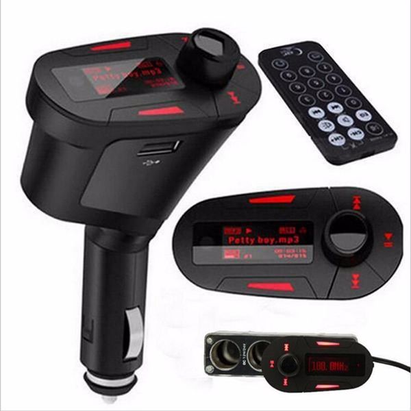 Nuevo reproductor de MP3 para coche, kit bluetooth, modulador de transmisor FM, USB, MMC, LCD con control remoto,selling233E