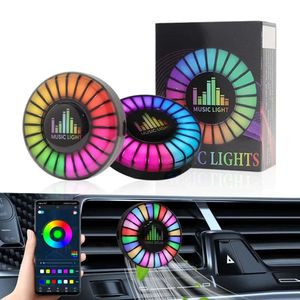 Lampe à rythme musical pour voiture, désodorisant, bande LED RGB, contrôle du son, rythme vocal, lumière d'ambiance, 256 couleurs, Option de contrôle par application, nouvelle collection