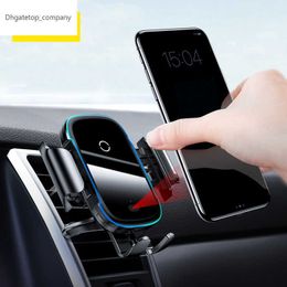 Nieuwe autololder 15W Qi draadloze lader voor iPhone 14 13 12 11 Xiaomi Auto -mount Infrarood Fast Wireless Charging Charger