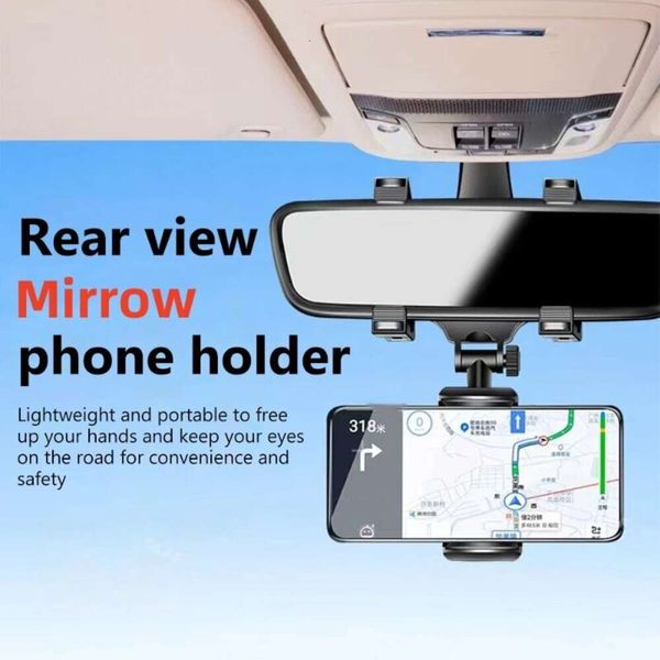 Nouveau Support de téléphone de voiture Support de rétroviseur Support de téléphone de voiture Navigation GPS Support de réglage pliable Support de téléphone portable de voiture