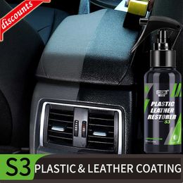 Nuevo restaurador de plástico para coche, limpiador de cuero pulido, Spray de vuelta a brillo negro Hgkj S3, 50ml, renovador de plástico Interior, accesorios para coche