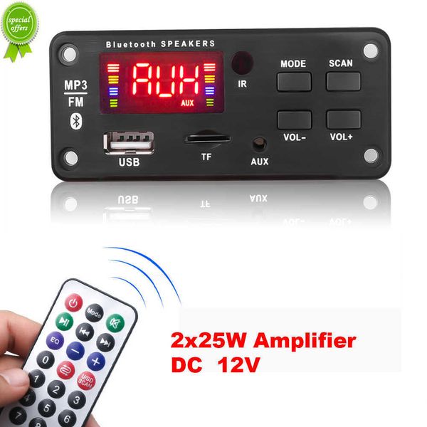 Nueva Radio de coche Bluetooth 5,0 reproductor MP3 módulo amplificador WMA placa decodificadora USB TF altavoz FM receptor de Audio inalámbrico Control remoto