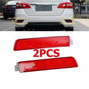 Reflector de parachoques trasero de coche 2 uds para Nissan Sentra 2013-2018 265655C000 lente roja izquierda + derecha