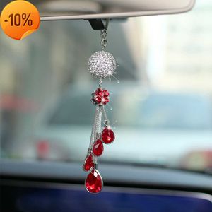 Nouvelle voiture rétroviseur pendentif métal boule de cristal diamant Suspension décorative suspendus ornements voiture strass style intérieur