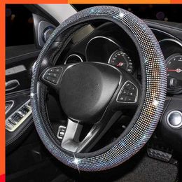 Nouvelle couverture de volant de strass de voiture avec cristal diamant étincelant voiture Suv élastique protecteur de volant Fit 38 cm véhicule