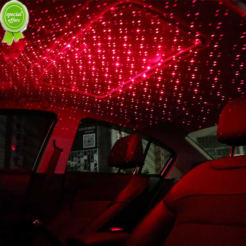 Nowy samochód dach gwiazda światła wnętrza LED Starry Laser Atmosfhere Atmosfery Ambient Projector USB Auto Dekoracja Nocna dekoracje domu galaktyki światła