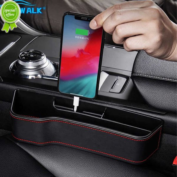 Nouveau siège de voiture écart organisateur en cuir PU organisateur de stockage de voiture universel haute capacité antidérapant voiture siège avant boîte de rangement accessoires