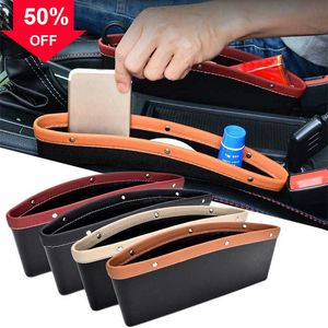 Nieuwe Auto Slit Box Organizer Lederen Autostoel Spleet Spleet Kloof Opbergtas Organizer Pocket Slot Box Auto Accessoires 240*280*105mm