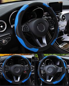 New Car Steering Wheel Cover Anti Slip PU Leather Steering Covers Suitable 37-38cm ACarbon Fiber Car Decoratio Car Accessories