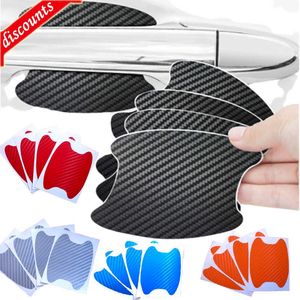 New Car Stickers Anti Scratch Car Door Handle Carbon Fiber Protector Automobiles Handle Protection Film Styling Exterior Accessorie