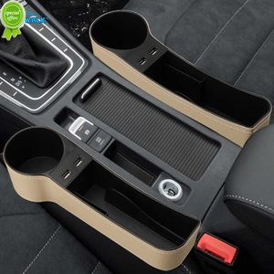 Nouvelle boîte de rangement de voiture boîte de rangement de fente de pince de siège de voiture avec double chargeur USB support de support de tasse d'eau multifonctionnel