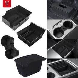 Nieuwe Auto Opbergdoos Voor Tesla 2022 Model 3 2023 Model Y Middenarmsteun Verborgen Doos Bekerhouder Console Organizer auto Doos Accessoires