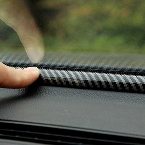 Nieuwe autostrip koolstofvezel sticker dashboard randen afdichtingspatroon geluidsisolatie interieur voorste afdichting rubberen strips 1,6 m