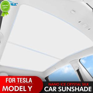 Nieuwe auto Sunroof Sunshade Cover Sun Shade Visor Protector Windscherm vouwen Auto UV Bescherming Gordijnaccessoires voor Model Y