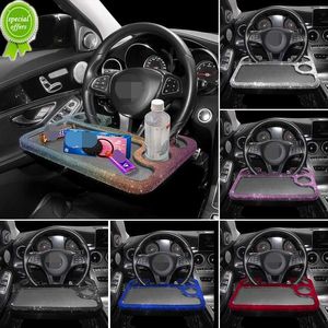 Nouvelle table de voiture volant manger chariot de travail marchandises porte-gobelets siège de voiture table plateau de nourriture pour voiture bling accessoires intérieur pour femme